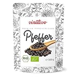 vinativo Schwarzer Pfeffer BIO – ganz – 500g – Bio-Qualität –...