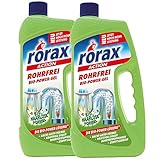 2x rorax Rohrfrei Bio-Power-Gel 1 Liter - Löst selbst Haare auf