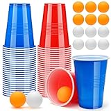 Zeawavsl Bierpong Becher Set, Beer Pong Becher Enthält 50 Becher und 12...