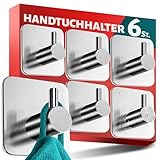 Menz Handtuchhalter ohne Bohren Edelstahl, 6er Set - Hochwertige Badezimmer...