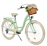 Damenfahrrad Citybike Komfort Mit Weidenkorb Hollandrad Vintage Fahrrad,...