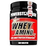 Powerstar WHEY AMINO | 500 Eiweiß-Tabletten hochdosiert mit 1.000mg pro...