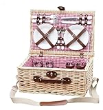 Picknickkorb-Set for 4 Personen, handgefertigter Picknickkorb aus...