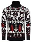 COOFANDY Weihnachtspullover Herren Norweger Pullover 3D Druck...