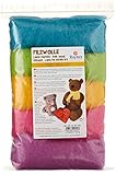 Rayher Hobby 53657000 Reine Schurwolle, Vlies, 5 Farben à 20 g, Sommermix,...