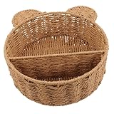 DECORNIJIA Geflochtenes Wandregal aus Rattan Schwebender Wandkorb...