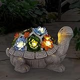 Yeomoo Solar Gartenfiguren Schildkröte Gartendeko für Draußen, mit...