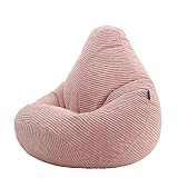 Icon Dalton Sitzsack Kinder, Rosa, Flauschiger Cord Stoff, Sitzsack Cord...