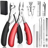 SAMSYOKI 12 Stück Profi Fußnagelzange Set, Edelstahl Fußnagel...