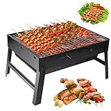 Auauraintt Kompakter Mini Grill BBQ - Holzkohle, tragbar &...