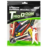 THIODOON Golf Tees Zubehör Lignum 100% Bambus Mehrfarben 100 Stück 54mm...
