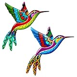 2 Stück Kolibri Metall, Kolibri Deko Wand Wanddekoration 3D Kolibri...