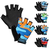 AMFUN Kinder Halbfinger Fahrradhandschuhe, Fingerlose Radsport Handschuhe...