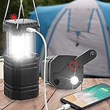 Solar Camping Handkurbel Laterne, Tragbare Ultrahelle LED-Taschenlampe,...