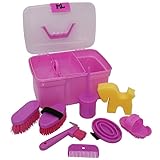 ML Pferde Putzbox Putzkasten für Kinder 8-teilig Inhalt Pferdeputzbox Pink...