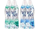 VERNEL Weichspüler-Set 4x 37 Waschladungen (148WL) Fresh Control 2x Cool...
