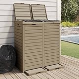 ChicAbode Outdoor-Mülltonne Hellbraun 78x41x86 cm Polypropylen Mülleimer...