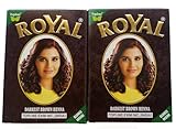 2 Packungen = 120 g Henna Natural Royal Darkest Brown, Unisex, speziell...