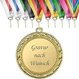 pokal-fabrik.de - Medaille mit Gravur Wunschtext in gold - personalisierter...
