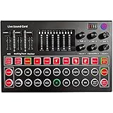 FHPEWXDG M9 Audio-Interface-Soundkarte, Live-Voice-Mixer, Multifunktionale...