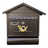 Briefkasten Braun, Briefkästen mit Separater Zeitungsrolle, Dekorativ,...