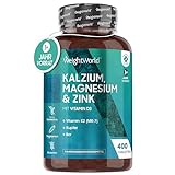 Kalzium, Magnesium & Zink - 400 Tabletten mit Vitamin D3, K2, Selen,...