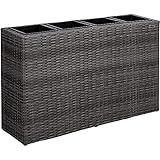 STILISTA Blumentopf aus Polyrattan-geflecht 95 x 60 x 26 cm mit 4...