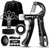 ALMAH Handtrainer Fingertrainer 5-Pack, Unterarmtrainer Griffkraft Trainer...