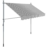 SONGMICS Klemmmarkise, 300 cm, Balkonmarkise, Sonnenschutz, Markise mit...