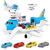 m zimoon Transport Flugzeug Spielzeug, Transportflugzeug 4 Autos + 1...