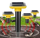 Mole Repellent Sonic-gerät 4 Stück Ultrasonic Solar Maulwurfabwehr...