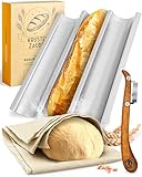 KRUSTENZAUBER Baguette Backform Antihaft inkl. Bäckerleinen u....