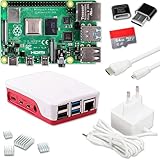 Raspberry Pi 4 4GB Starter-Set | 64GB SD Karte | USB-C Netzteil 15W |...