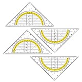 Geodreieck Grundschule 4 Stück Transparentes Geometriedreieck aus...