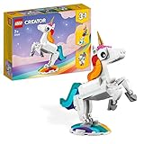 LEGO 31140 Creator 3in1 Magisches Einhorn Spielzeug, Seepferdchen, Pfau,...