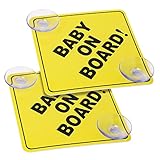 cobee Baby an Bord Auto Warnschilder, 2pcs 12,7 x 12,7 cm wiederverwendbare...