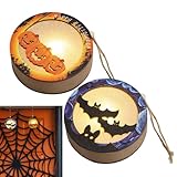 Celuicion Halloween Kürbis Lampe | LED Deko Laterne Mit Fledermäusen - 2...