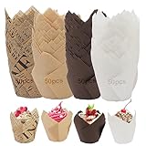 200 Stück Tulpen Backförmchen Muffinförmchen Papier Cupcake Backbecher...