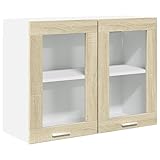 Eleganz Hängeglasschrank Lyon Küchenschrank 80x31x60 cm Sonoma-Eiche...