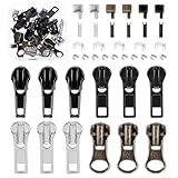 39 Teiliges Metall Reparaturset Für Reißverschlüsse #5 Schieber Mit Zug...