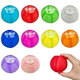 Niuhong 10pcs 3in Mini Runde Laterne Lampions Stofflaterne Kleine Laternen...