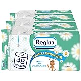 Regina Kamillenpapier, Toilettenpapier, 48 Rollen, 150 Blatt pro Rolle, 3...