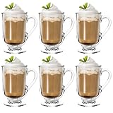 KADAX Kaffeegläser, 6er Set, 300ml, Teegläser aus Glas, Glühweingläser,...