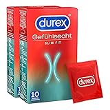 Durex Gefühlsecht Slim Kondome – Dünne Kondome mit schmaler Passform &...