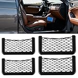 JIAMIAN 4 Stück Schwarz Car Storage Net Automotive Pocket, Selbstklebend...