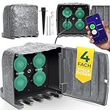 KESSER® Gartensteckdose Steinoptik mit 4 Steckplätzen - mit WiFi Funktion...