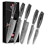 XINZUO 5er Küchenmesser Set 67 Schichten Damaststahl Chefmesser Set, Profi...