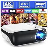 HOPVISION Beamer, Full HD 1080P Beamer, Bluetooth Beamer 4K Unterstützt,...