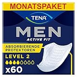 TENA MEN Absorbierende Protektoren, Level 2 - 60 Einlagen im Monatspaket (6...