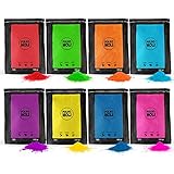 POLVO HOLI - Packung 800 g Pulver Holi - 8 Beutel à 100 g. - 8 Farben,...